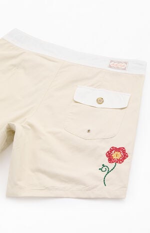 Tan Heritage Flower 7" Boardshorts image number 4