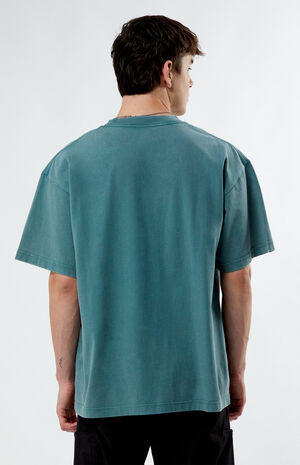 Green Premium Solid Vintage Wash Oversized T-Shirt image number 3