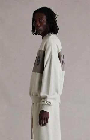 Vanilla Paneled Cropped Relaxed Sweatshirt image number 2