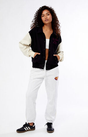 Black Letterman Patch Jacket image number 4