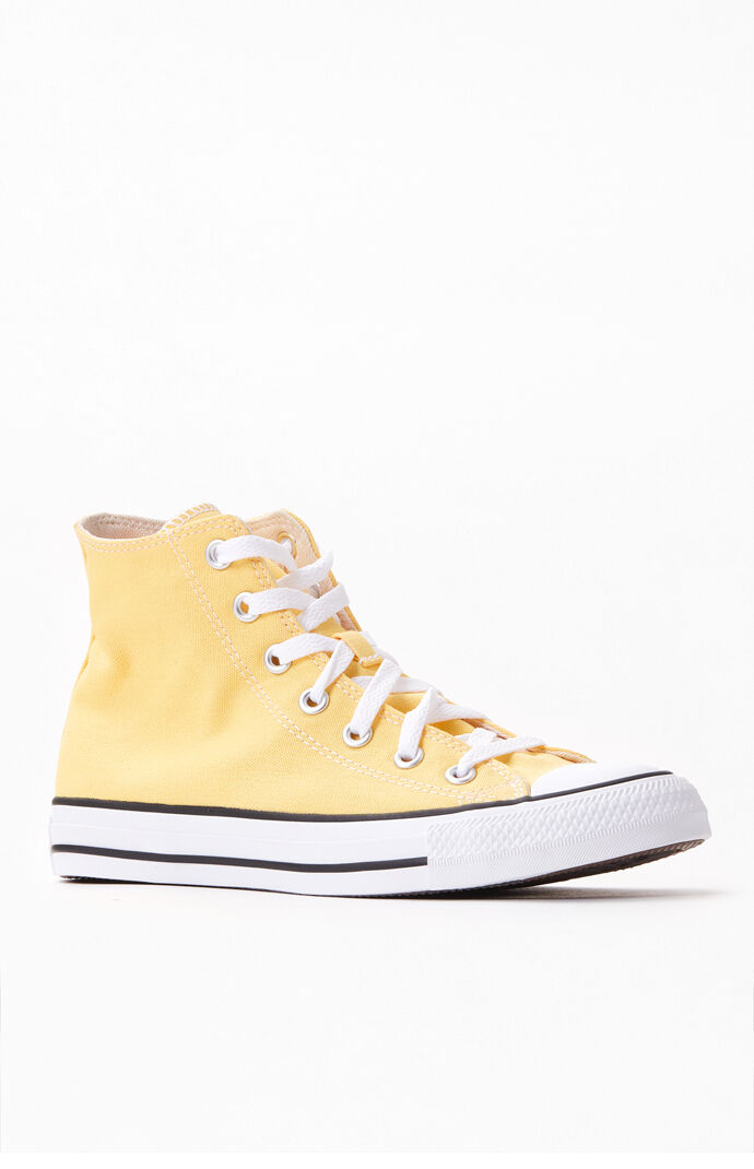 yellow high top chucks