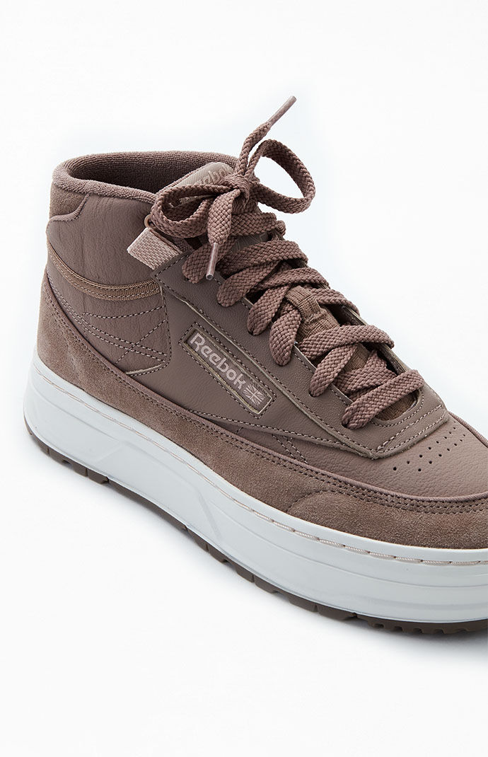 Reebok Women s Taupe Club C Mid Top Sneakers PacSun