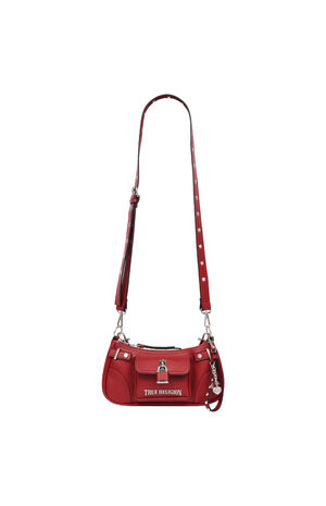 Red Moto Charm Shoulder Bag image number 7