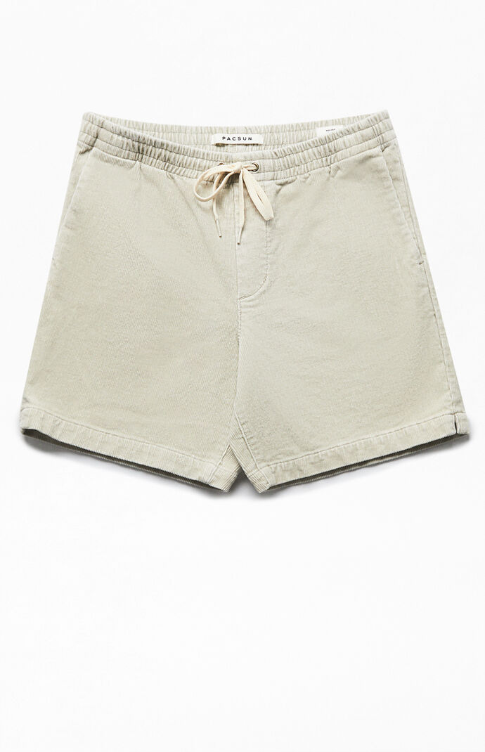 PacSun Cream Corduroy Volley Shorts PacSun