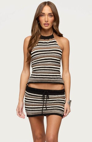 Britta Backless Striped Knit Top image number 1