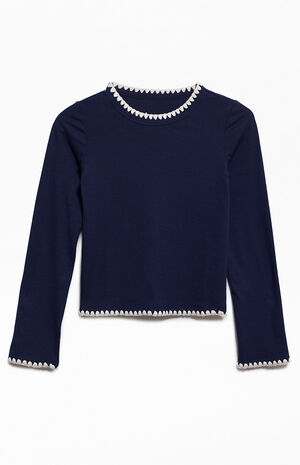 Embroidered Long Sleeve Skimmer T-Shirt image number 2