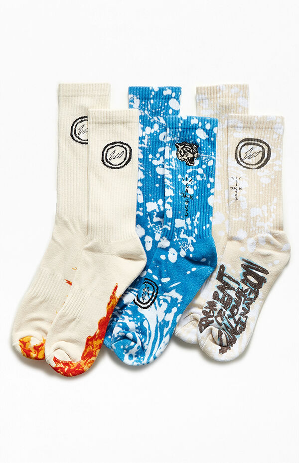 3 Pack Travis Scott Cactus Jack For Fragment Socks | PacSun