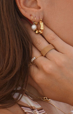 Waverly Bamboo Hoop Earrings image number 3