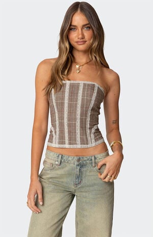 Jaiden Houndstooth Plaid Corset image number 1