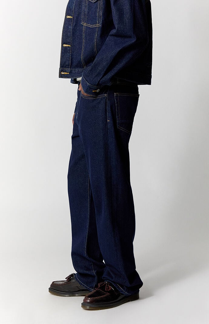 Pacsun Dylan Baggy Jeans Contrast Stitch Dark Blue