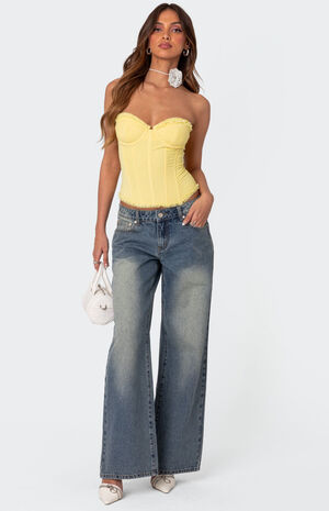 Deirdre Mesh Lace Up Corset image number 2