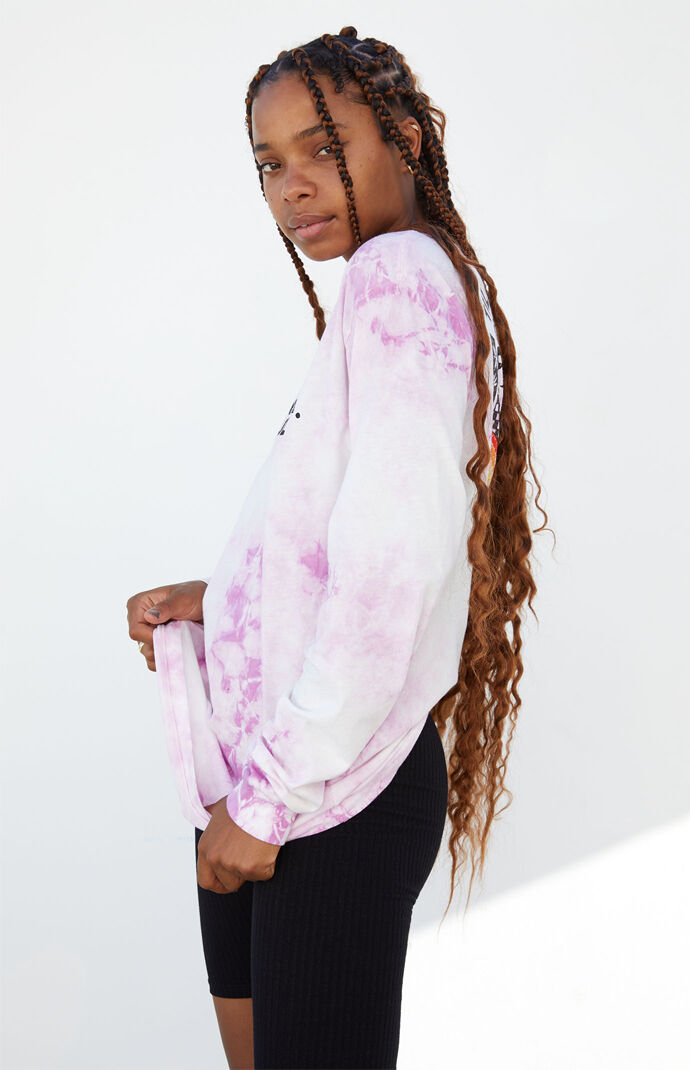 Tie-Dyed Hand Mural Long Sleeve Boyfriend T-Shirt