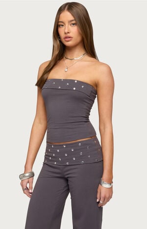 Breanna Studded Foldover Tube Top image number 2
