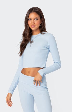 Coffee Break Ribbed Long Sleeve Top image number 3