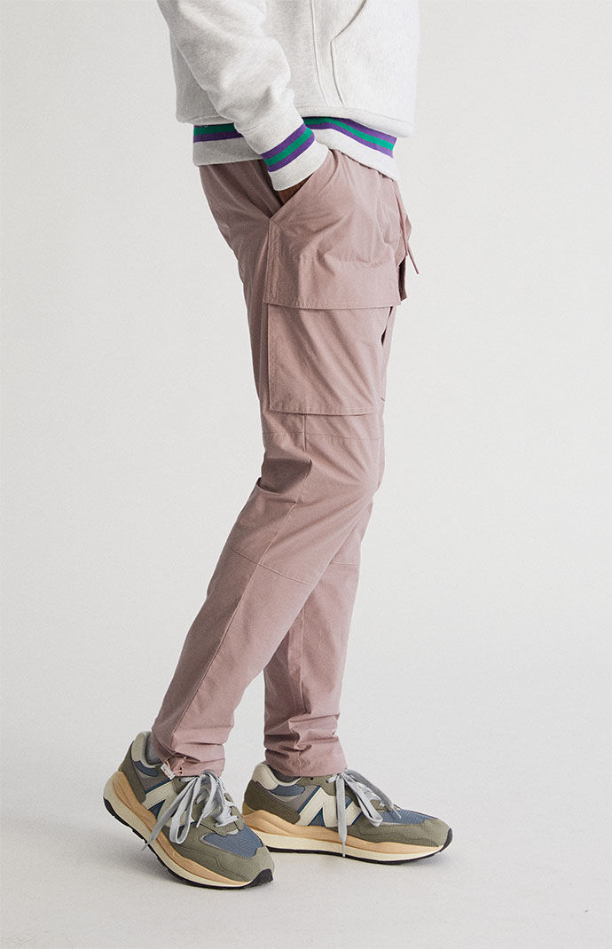 PacSun Mauve Slim Nylon Cargo Pants 