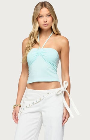 Yolandi Ruched Halter Top image number 1