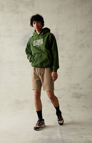 Fleece Washed Tan Sweat Shorts image number 2