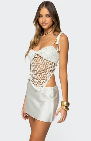 Shelley Asymmetric Crochet Top image number 3