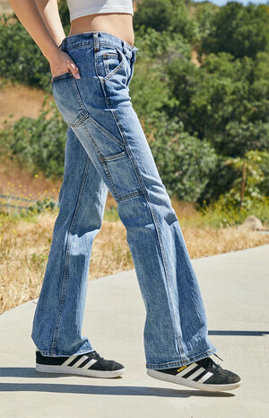 Medium Blue Natalia Low Rise Carpenter Jeans image number 2