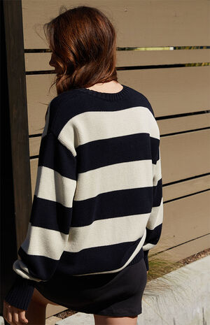 Navy & Cream Striped Brianna Sweater image number 3