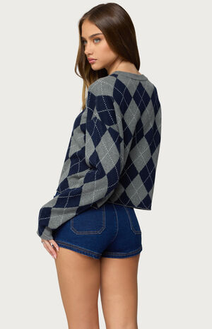 Prep Girl Argyle Knit Top image number 3