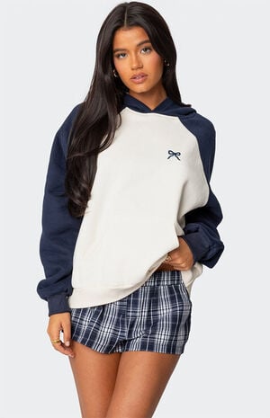 Raglan Bow Oversized Hoodie image number 1