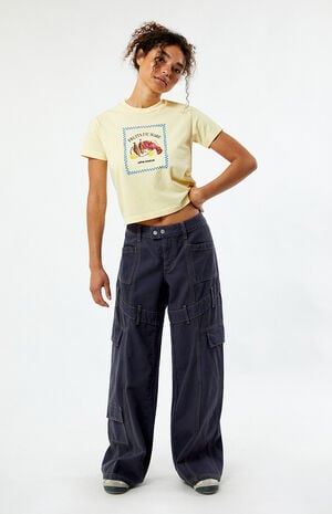Navy Low Rise Baggy Cargo Pants image number 2