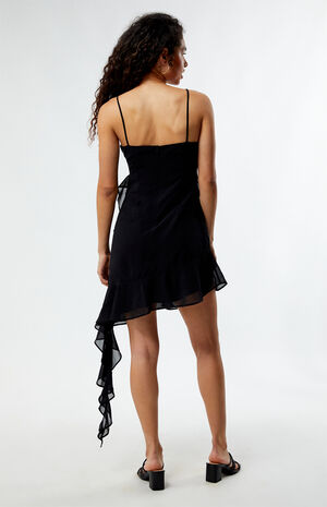 Black Ruffle Mini Dress image number 4
