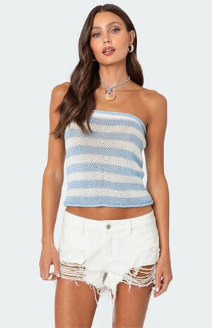 Nox Striped Crochet Tube Top image number 1