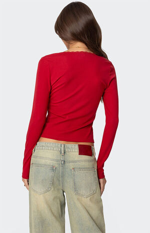 Mora Lace Trim Ribbed T-Shirt image number 5