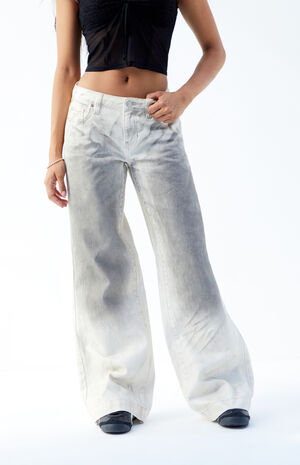 Casey Beige Mud Wash Low Rise Baggy Jeans image number 3