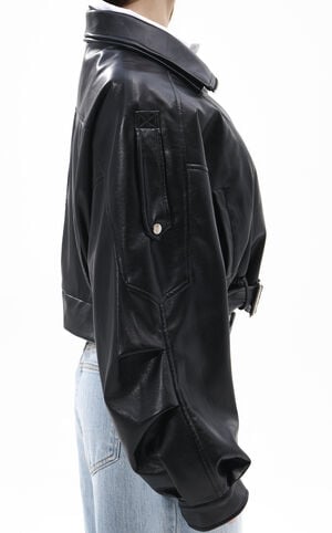 Papoose Black Butter Faux Leather Jacket image number 3