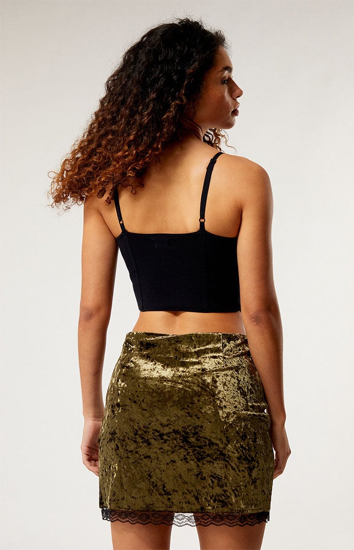 Daisy Street Crushed Velvet Mini Skirt PacSun