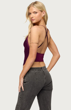 Elenie Fringed Cowl Neck Top image number 3