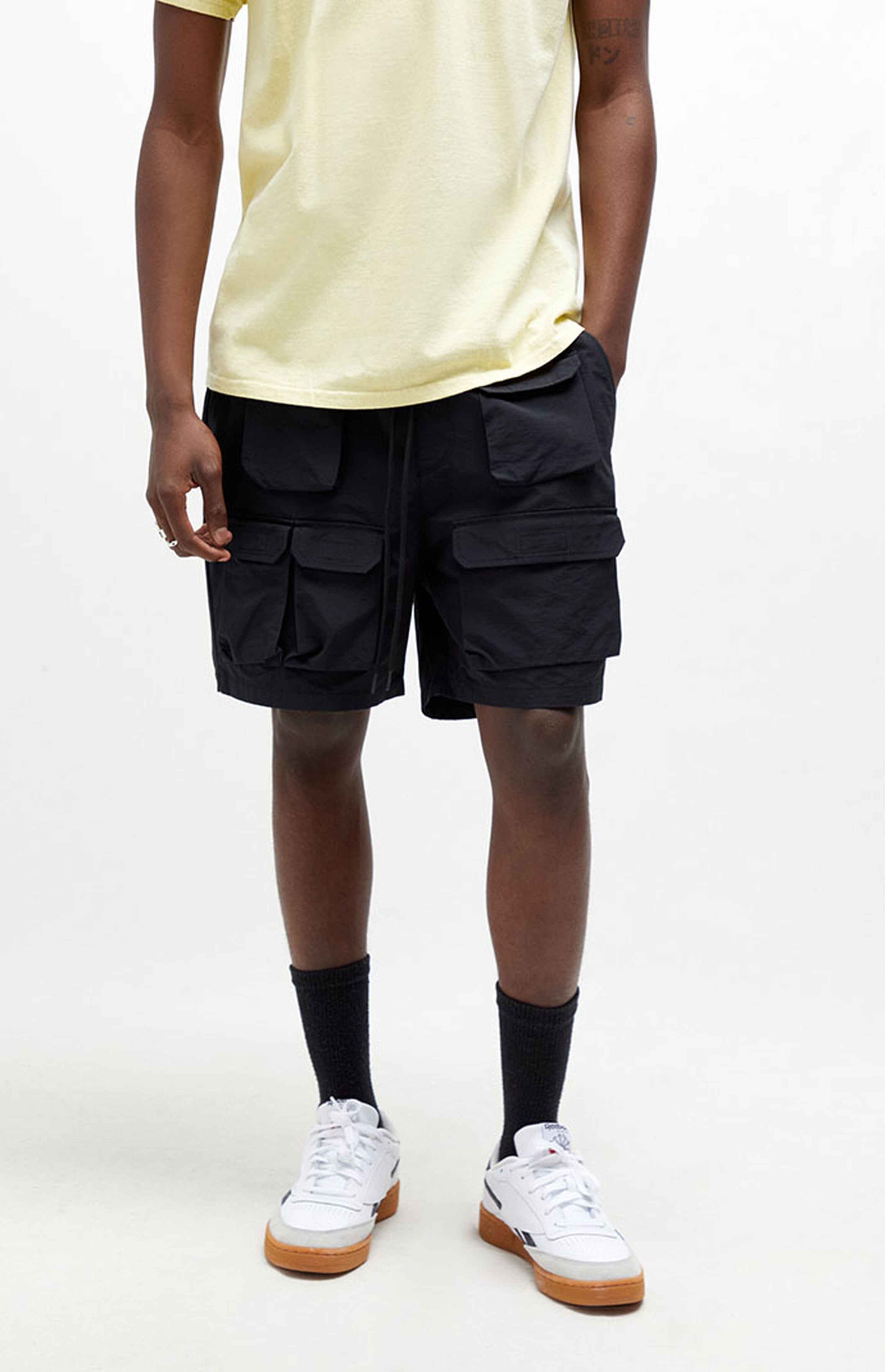 PacSun Black Cargo Nylon Shorts PacSun