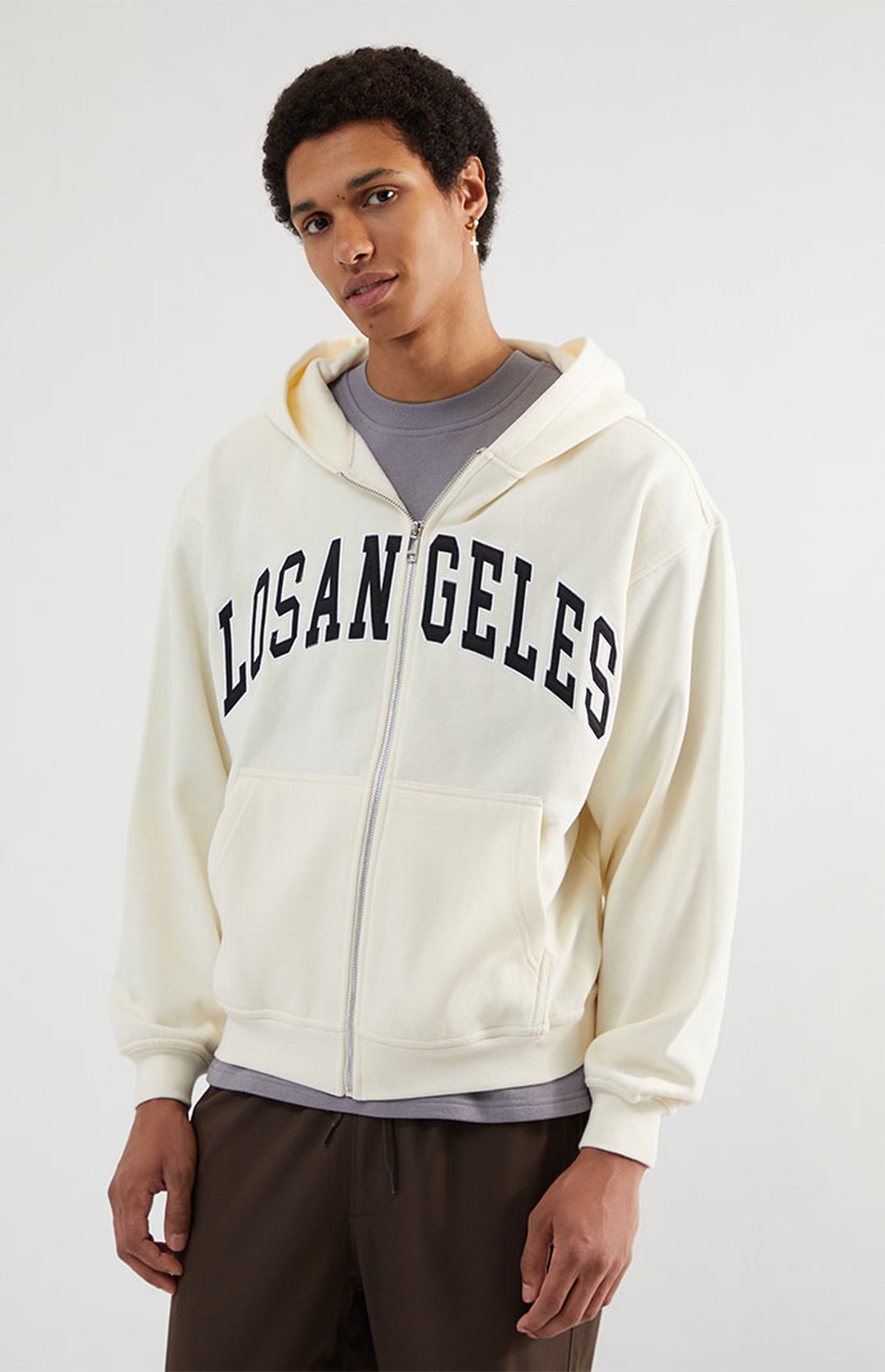 LOS ANGELES ON BACK PULL OVER HOODIE WITH POCKET
