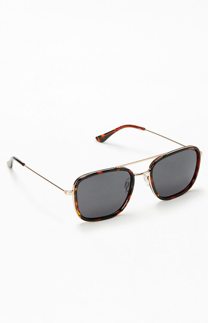 Square metal frame sunglasses hot sale
