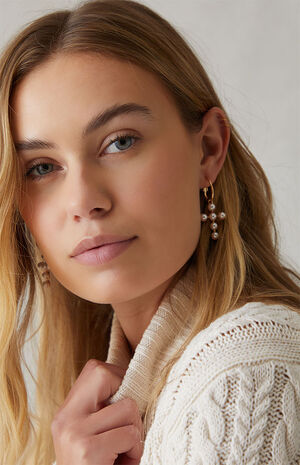Pearl Cross Earrings Pearl Cross Earrings image number 2