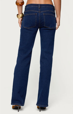 Jemima Contrast Stitch Low Rise Jeans image number 3