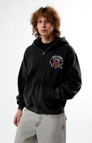 Stranger Things Hellfire Club Zip Up Hoodie image number 1