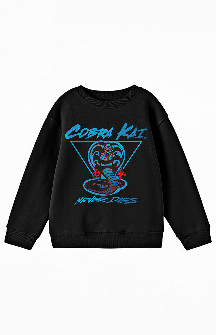 Kids Cobra Kai Never Dies Crew Neck Sweatshirt PacSun