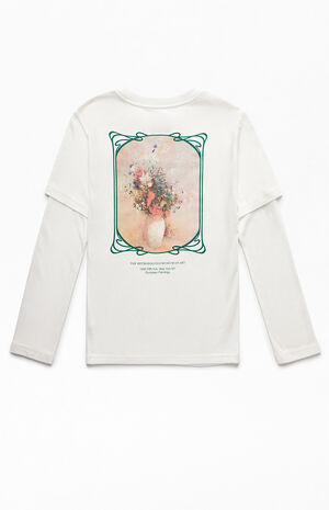 x PacSun Kids Odilon Redon Vase Of Flowers Long Sleeve T-Shirt image number 3