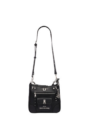 Black Moto Zip Hobo Bag image number 7
