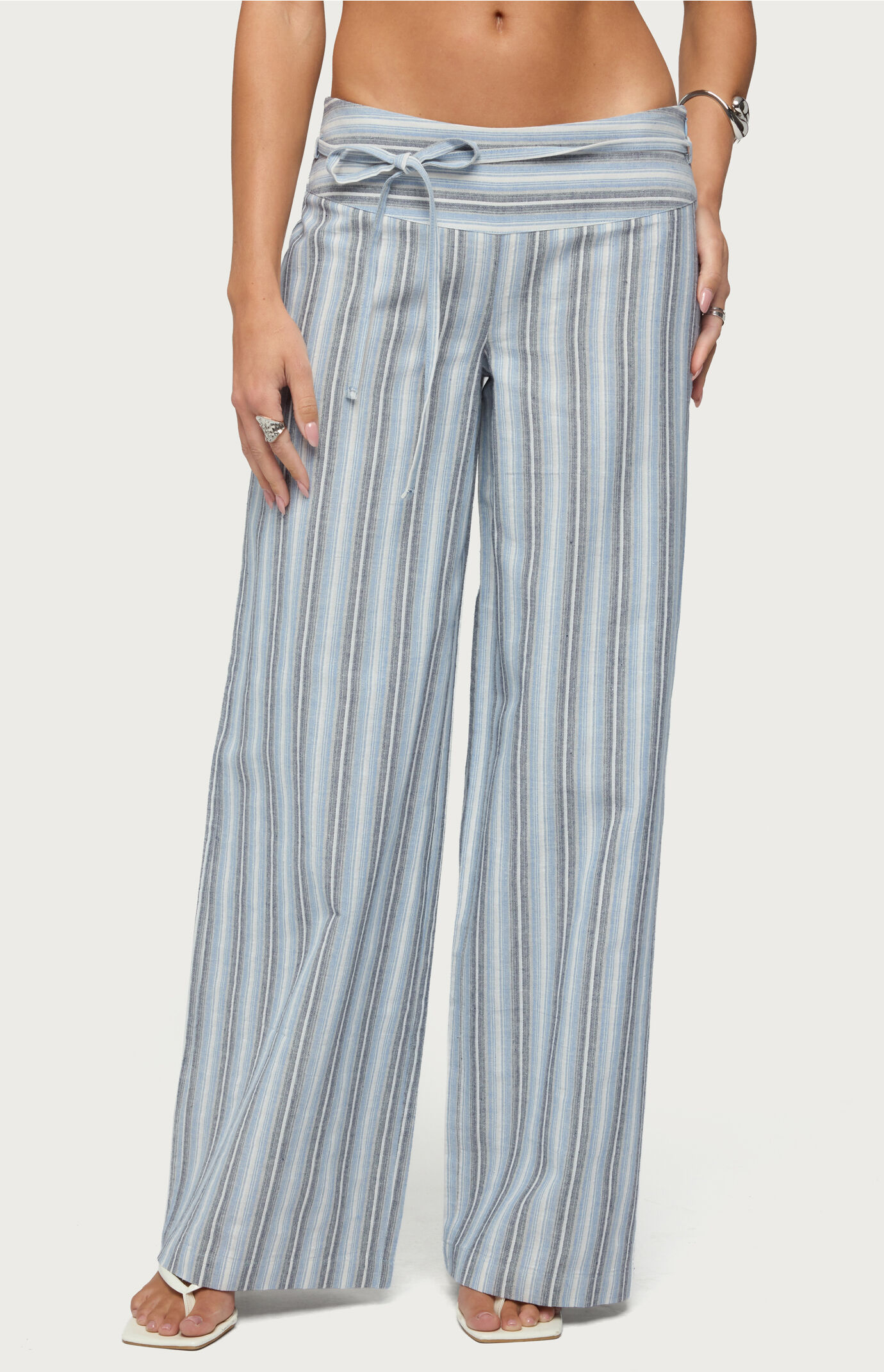Edikted Chera Striped Wide Leg Pants
