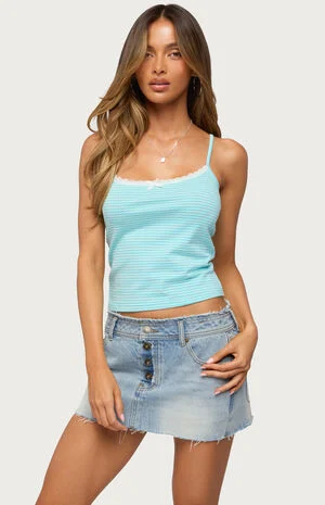 Emmaline Lacey Striped Tank Top image number 1