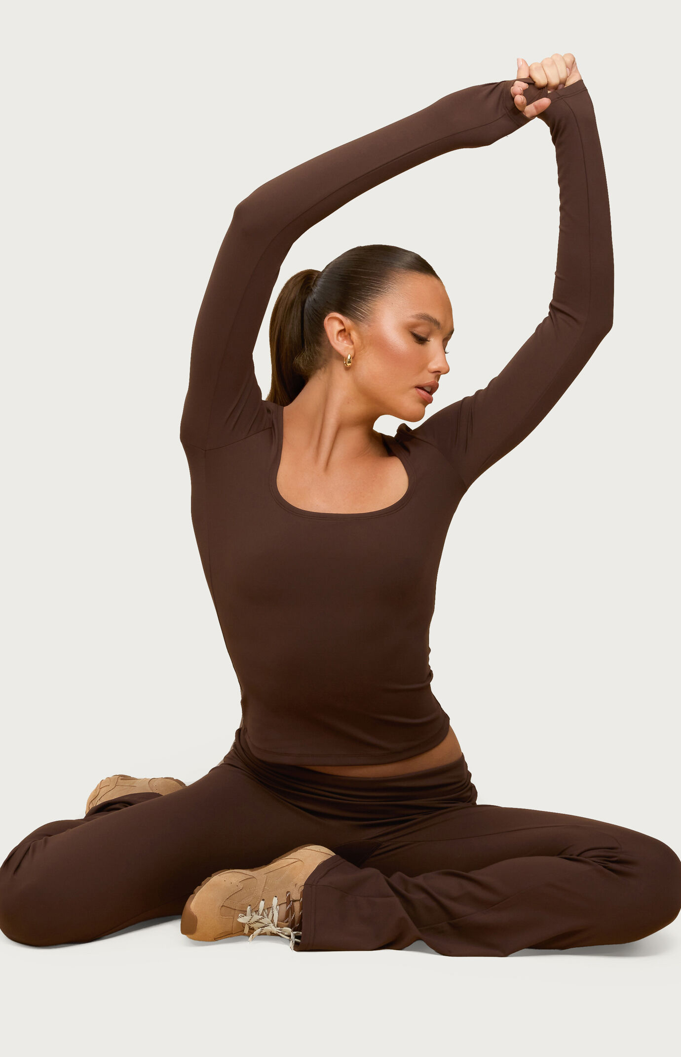 Edikted Hayden Square Neck Long Sleeve Top