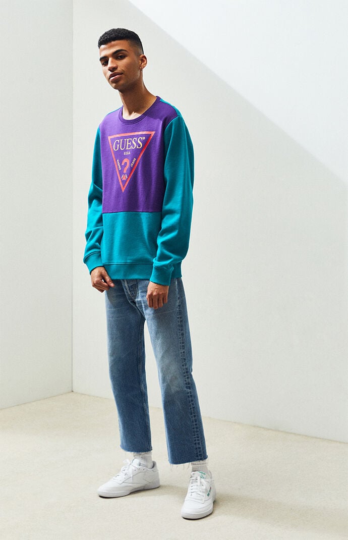 guess roy flc crew neck sweatshirt