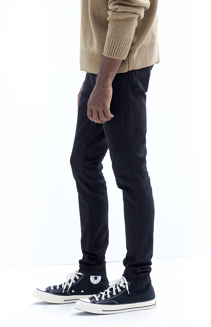 PacSun High Stretch Black Stacked Skinny Jeans PacSun