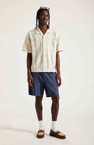 Pinstripe&nbsp;Linen Shorts image number 6