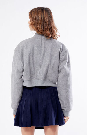 Cropped Varsity Bomber Jacket image number 4